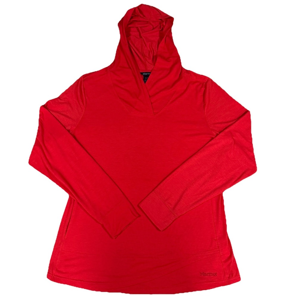 Marmot Sunrift Hoody Women's XL Long Sleeve Hooded Pullover Shirt Orange Outdoor